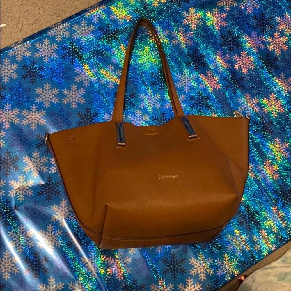 Brown Calvin Klein Tote Bag